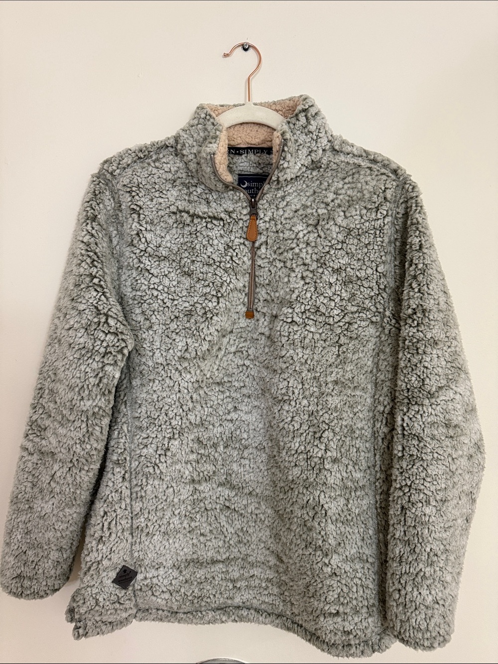 Simply southern womens Gray Sherpa Half-Zip Pullover